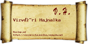 Vizvári Hajnalka névjegykártya